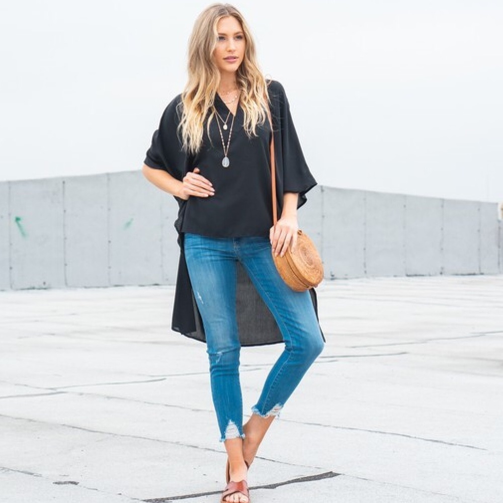 V Neck Kimono Tunic